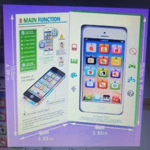 TOY PHONE FOR 18 MONTH + TODDLERS 8 FUNCTION, BRIGHT COLORS AND MUSIC